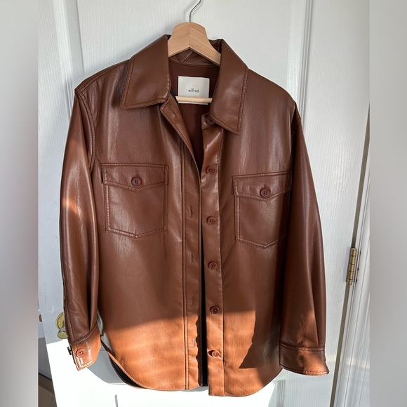 Wilfred Ganna vegan leather shirt jacket - Picture 1 of 3